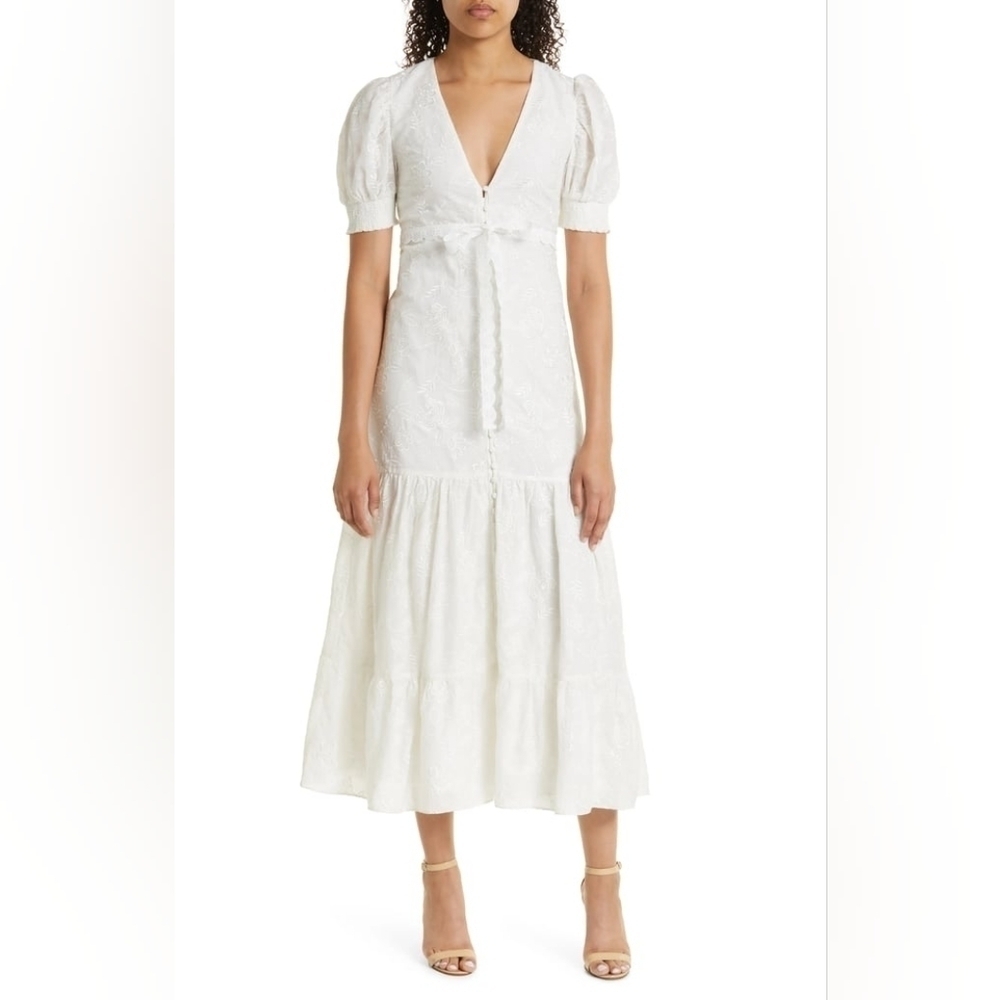 Alice + Olivia Stori White Cotton Sundress 6 NWT